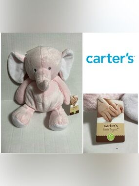 🆕CARTER’S - NWT - INFANT PINK ELEPHANT PLUSH TOY